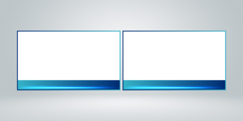 Professional Broadcast Split Screen two Presenters on a Transparent Background