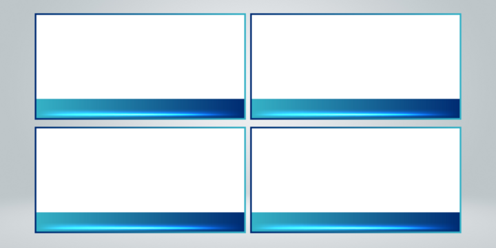 Professional Broadcast Split Screen four Presenters on a Transparent Background