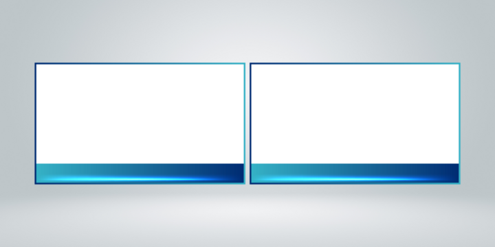 Professional Broadcast Split Screen two Presenters on a Transparent Background