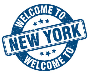 Welcome to New York stamp. New York round sign