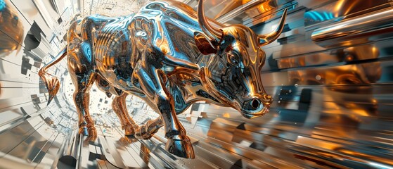 A computergenerated 3D image of a mechanical elephant, with copper and glass features 8K , high-resolution, ultra HD,up32K HD