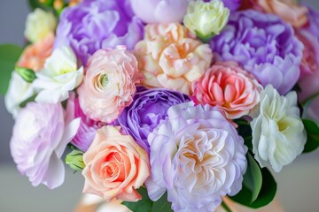 Beautiful bouquet of flowers. Holiday Background with flowers