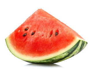 Stück Wassermelone isoliert auf weißen Hintergrund, Freisteller