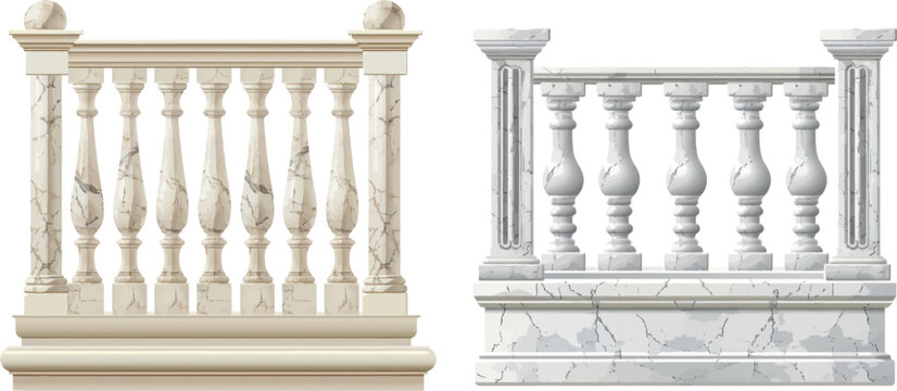 Fence baluster of roman palace home mansion balcony in baroque style