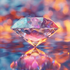 A stylish and modernist depiction of a diamond with pastel coloration 8K , high-resolution, ultra HD,up32K HD