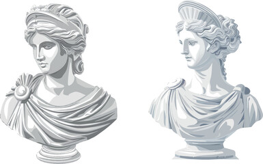 Greek ingenious vector illustration of greek antique sculpture