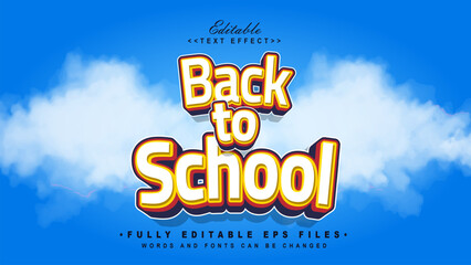 editable 3d back to school  text effect.typhography logo