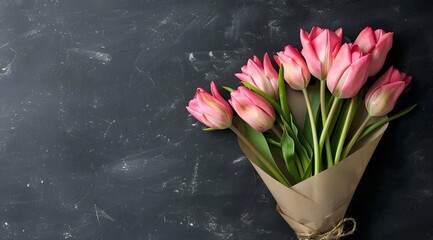 pink tulips in a vase