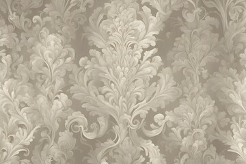 A very ornate and detailed wallpaper with a lot of leaves and flowers
