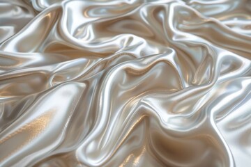 Obraz premium Gentle waves of creamy ivory silk convey purity and grace in a soft, tactile texture