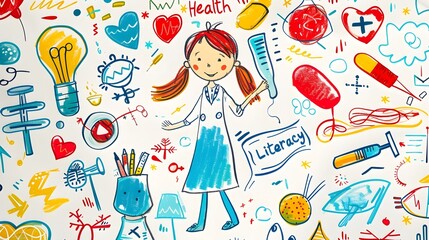 Playful Doodles Promoting Health Literacy through Accessible and Simple Visuals