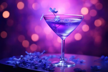 Purple Haze: Lavender-infused cocktail in a purple-tinted glass.