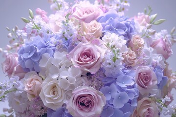 Obraz premium Beautiful bouquet of flowers. Holiday Background with flowers