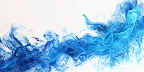 Texture of blue fire on white background, Flame, blue fire with smoke on white background.. fire in motion blur.	
