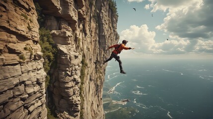 Jump from a cliff