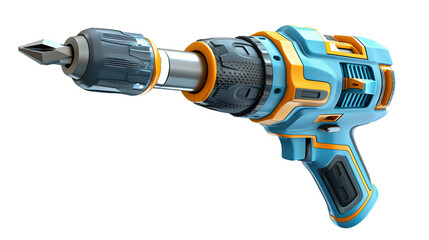 A smart electric screwdriver with torque control on a transparent background. PNG format, This PNG...
