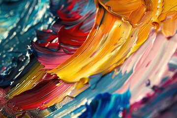 Abstract background of acrylic paint splashes in different colors and saturation studio