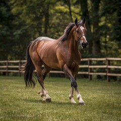 Fototapeta premium Beautiful Background and beautiful Horse