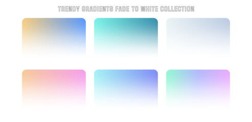 Fototapeta premium Trendy gradient fade to white background collection