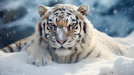 Tiger, Snow, Animals, Cat, Nature