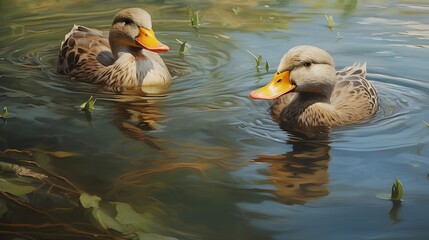 Ducks, Playing, Water, swimming pool, Fun
