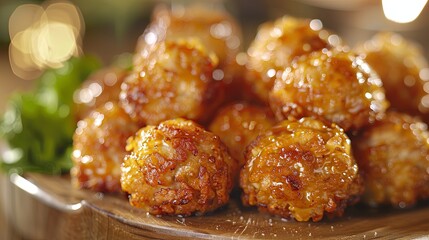 Golden Goodness: Tempt your taste buds with the irresistible allure of fried meatballs, crispy and golden on the outside, tender and flavorful within.