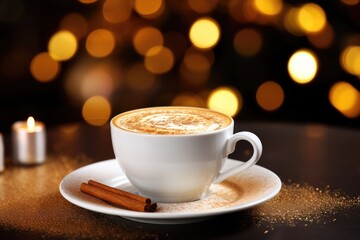 Obraz premium Chai Latte Luxe: Chai latte in a luxurious cup, with warm spices.