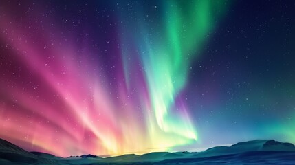 Naklejka premium Vibrant colors of the aurora borealis, super realistic