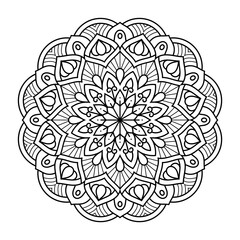 Mandala Coloring page vector illustration, abstract pattern, decoration for interior design, ethnic oriental decorative ornament vector