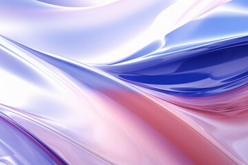 抽象背景テンプレート。ガラス風の質感の立体的なピンク・白・青の波