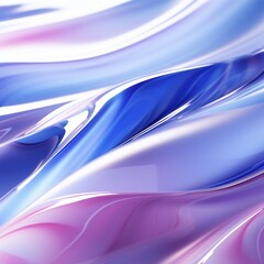 抽象背景正方形テンプレート。ガラス風の質感の立体的なピンク・白・青の波