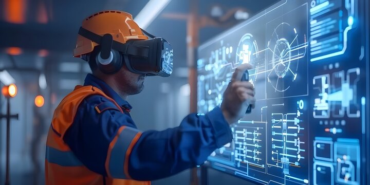 Maintenance Technician Utilizing Virtual Reality to Map Out Complex Maintenance Tasks and Enhance Process Clarity