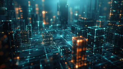 Fototapeta premium Abstract technology finance, decentralized finance (DeFi) emerges as a disruptive force, challenging traditional financial structures with its promise of inclusivity and transparency.