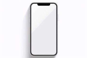 Phone mockup on white background. Blank screen smartphone mock up