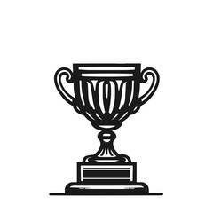 Trofy icon vector silhouette isolated on white background