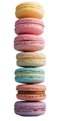 isolated stack of pastel colored macaroons