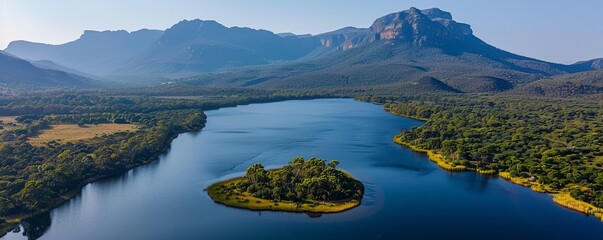 Aerial drone view of the colours and textures of Lake Dimboola in the Grampians, Victoria, Australia.