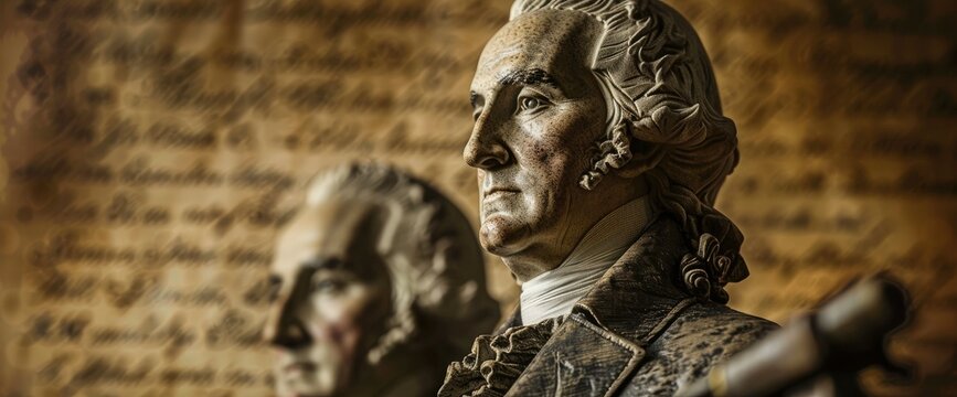 Compose a haiku that honors the founding fathers , professional photography and light