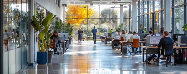 Obraz premium Colleagues working together in an office space
