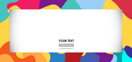 Vector colorful liquid abstract pattern for poster, banner, print, fabric and social media story with frame and border background