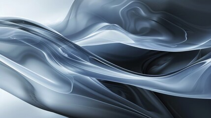 Abstract background with fluid and intertwining shapes. The color palette consists of various shades of blue and white, giving it a cool, serene aesthetic