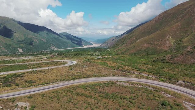 Road in the "Cuna de Nubes" on Ruta 9 in Jujuy! A marvelous panoramic view of the road ascending the mountains.