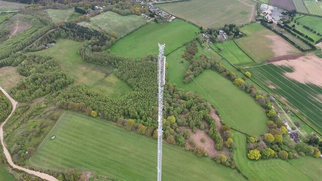 Lichfield transmitting station Hopwas Hill Tamworth UK drone,aerial high angle