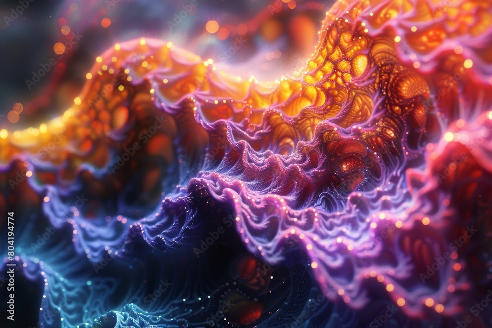 Sticker a stunning visual of colors resembling a wave pattern with rich textures and lighting effects