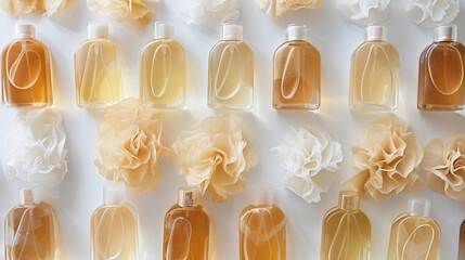 Perfume samples on white background