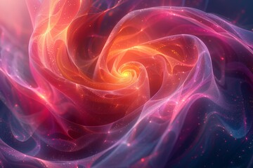 Fototapeta premium A captivating and intricate fractal swirl in red, exuding warmth and energy, with subtle luminance adding depth