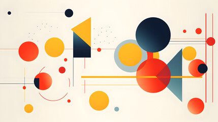 Obraz premium abstract modern artwork features deconstructed postmodern inspired symbols with bold geometric shapes,generative ai