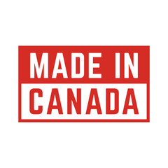 Made in canada label or logo design template