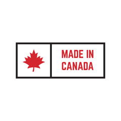 Made in canada label or logo design template