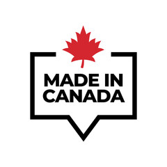 Made in canada label or logo design template